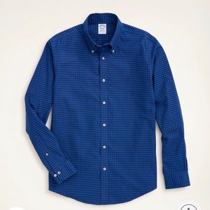 NWT Gingham Oxford Regular Fit Sport Shirt Size S Blue